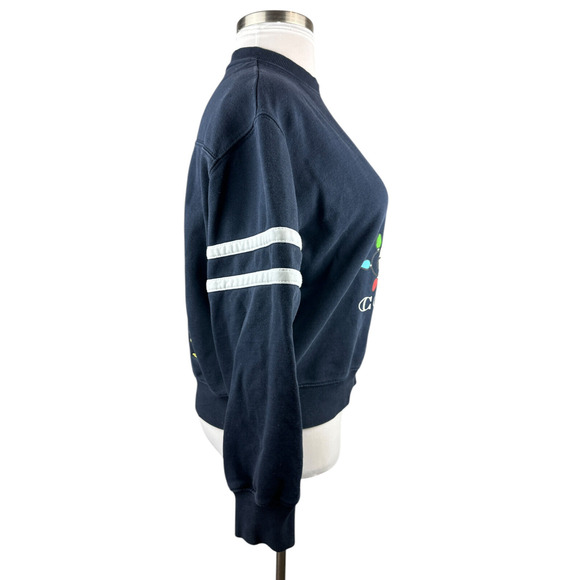 Coach X Peanuts Snoopy Lights Crewneck Oversized Sweatshirt Navy Blue Women's XS - Picture 11 of 14